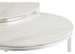 Hanson Italian White Marble Table Nests - detail