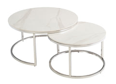 Hanson Italian White Marble Table Nests