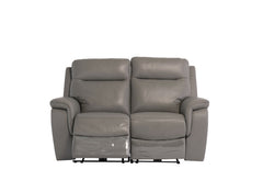 Havana Grey Leather 2RR Sofa - front