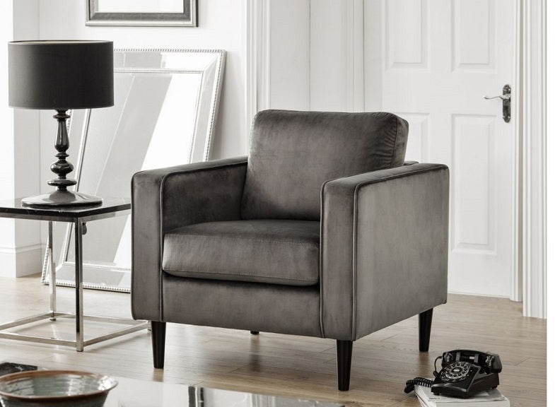 Hayward Grey Velvet Armchair