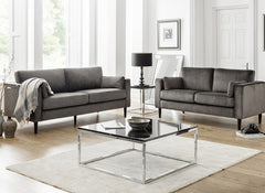 Hayward 3FF+2FF Grey Velvet Sofa - room