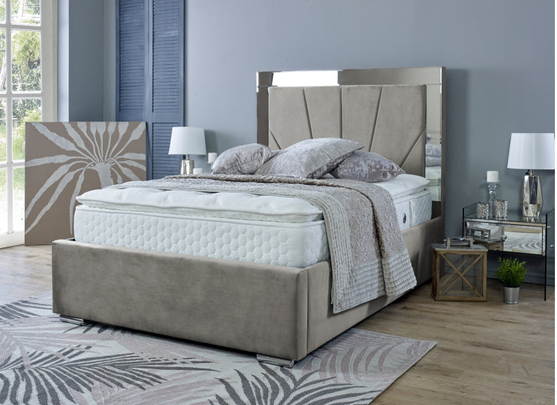 Horizon Velvet Bed - beige