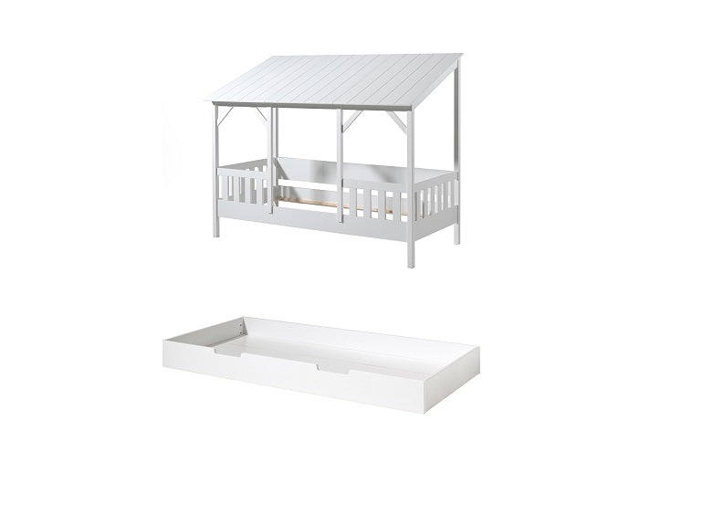 House Bed And White Under Bed Drawer/Trundle