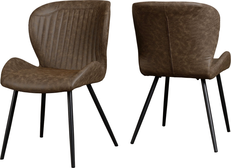 Quebec Brown Faux Leather Chairs