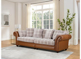 Imperial Four Seat Fabric & Leather Sofa