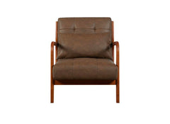 Juniper Faux Leather Brown Armchair - front