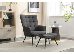 Katelyn Chair W/Footstool (Pre-Order Grey & Green)