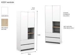Kiddy Two Door Wardrobe - dimensions