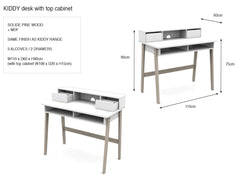 Kiddy White Desk - dimensions