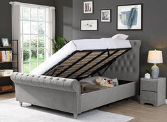 Kilkenny Silver Storage Bed - open