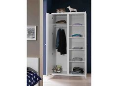 Lara white Double Wardrobe - inside
