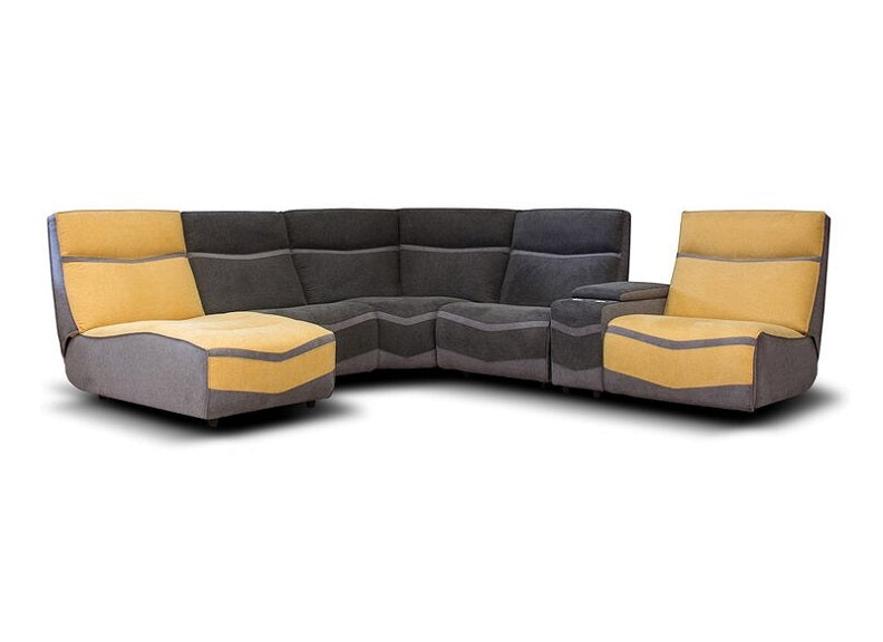 Lazio Grey & Mango Fabric Corner Sofa