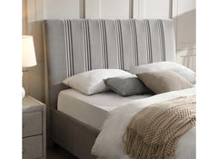 Leitrim Bed Frame - Modern Upholstered Bed with Padded Headboard & Slatted Base