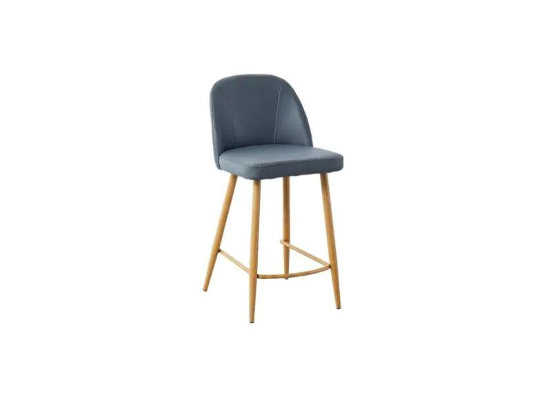 Leo Grey Bar Stool - oak Legs