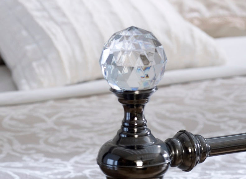 Libra Bed - crystal finial