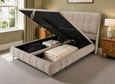 Limerick Ottoman Beds – Lift-Up Fabric Storage Bed Frame In Grey Or Beige