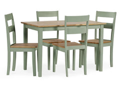 Linwood Rectangular Sage Dining Set - 4 chairs - c/o