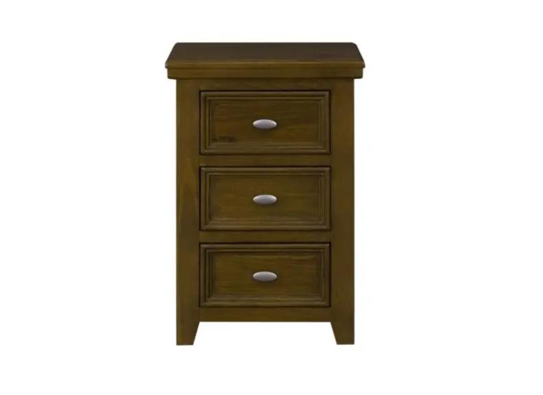 London Dark Wood Bedside - front