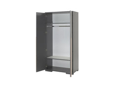 London Anthracite Two Door Wardrobe - inside
