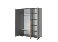 London Anthracite Grey Triple Wardobe - inside