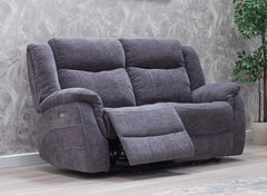 Lorenza Fabric Powered Two Seat Sofa With Pocket Sprung Seating – Dark Grey