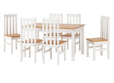 Ludlow White Rectangular 1+6 Dining Set