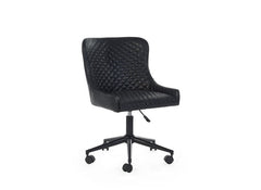 Luxe Black Faux Leather Office Chair - 1