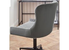 Luxe Grey Velvet Office Chair - rear