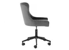 Luxe Grey Velvet Office Chair - side
