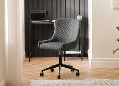 Luxe Grey Velvet Office Chair - room