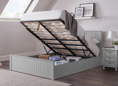 Maine Dove Grey Ottoman Storage Bed - open