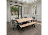 Manor 1.8 m Dining Table W/Bench & Retro Grey Chairs