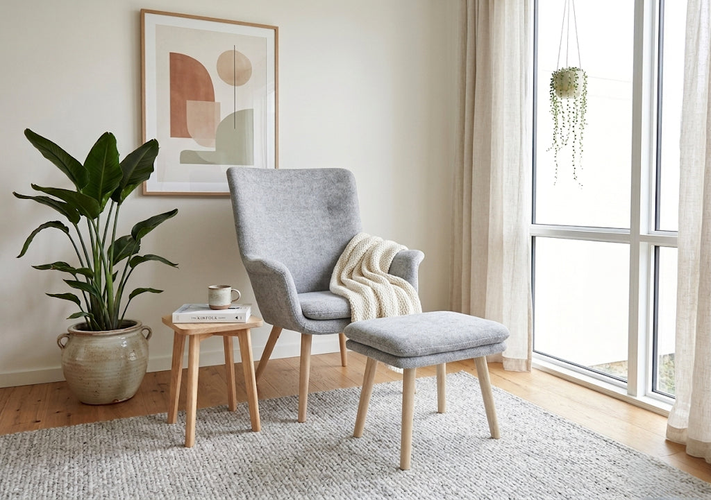 Lennox Occasional Chair with Footstool – supplier image 1