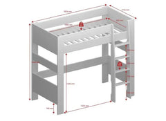 Memphis White High Sleeper - dimensions
