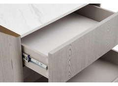 Mondello Two Drawer Bedside – Washed Oak & Elm Wood Nightstand