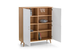 Moritz Oak & White Four Door Cabinet