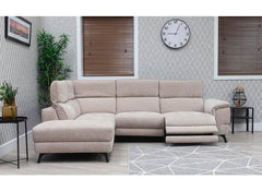 Natalia Fabric Chaise Sofa with Powered Recline & Adjustable Headrests – Luxury Comfort Corner Lounger