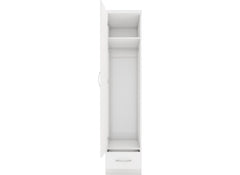 Nevada White One Door Wardrobe - inside