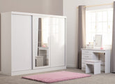 Nevada White Three Sliding Door Robe - room