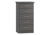 Nevada Full Grey Five Drawer Chest - 2