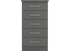 Nevada Full Grey Five Drawer Chest