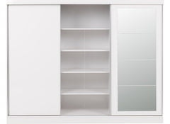 Nevada White Three Sliding Door Robe - interior - 1