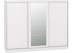 Nevada White Three Sliding Door Robe - 1