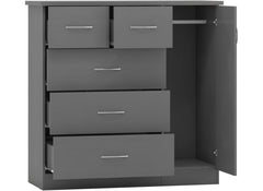 Nevada Full Grey Low Wardrobe - inside