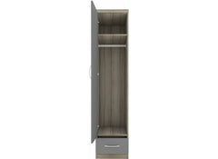Nevada Grey One Door Wardrobe - inside