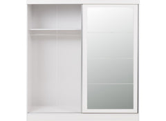 Nevada White Two Sliding Door Wardrobe - inside - 1