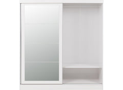 Nevada White Two Sliding Door Wardrobe - inside - 2