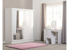 Nevada White Sliding Door Wardrobe - room