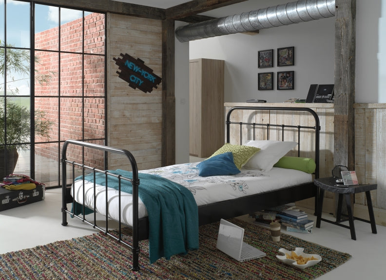 New York Black Small Double Bed - room