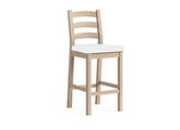 Normandy Whitewash Bar Stool | Solid Oak With Whitewashed Finish And Three Cushion Options